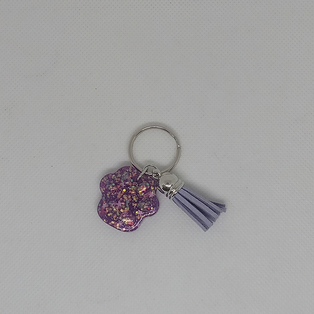 Purple Glitter Keychain with Tassel
